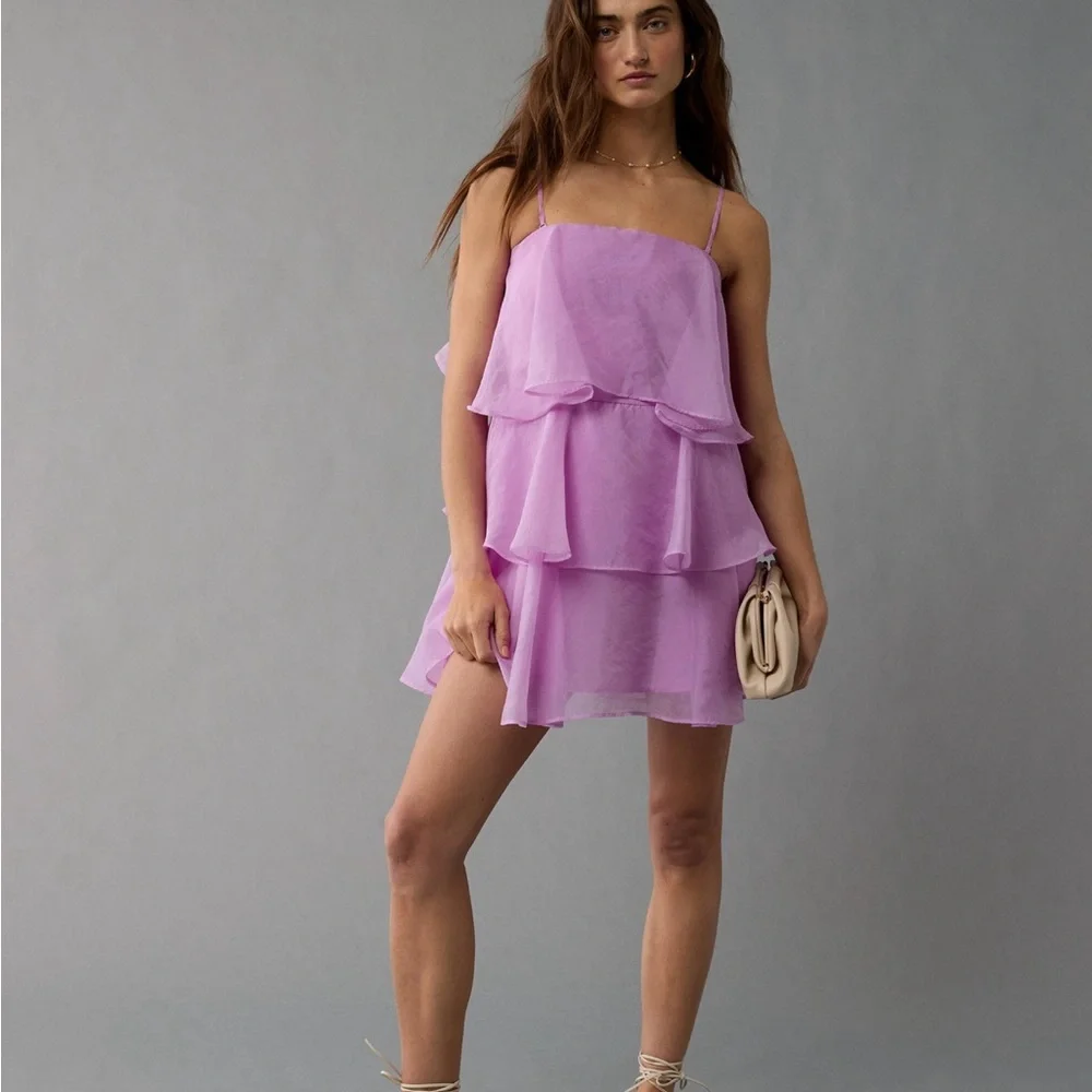 NWT American Eagle Outfitters Pink and Purple Strapless Sundress - Picture 3 of 8